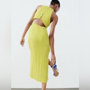 NWT ZARA WRINKLE-EFFECT KNOT DRESS L